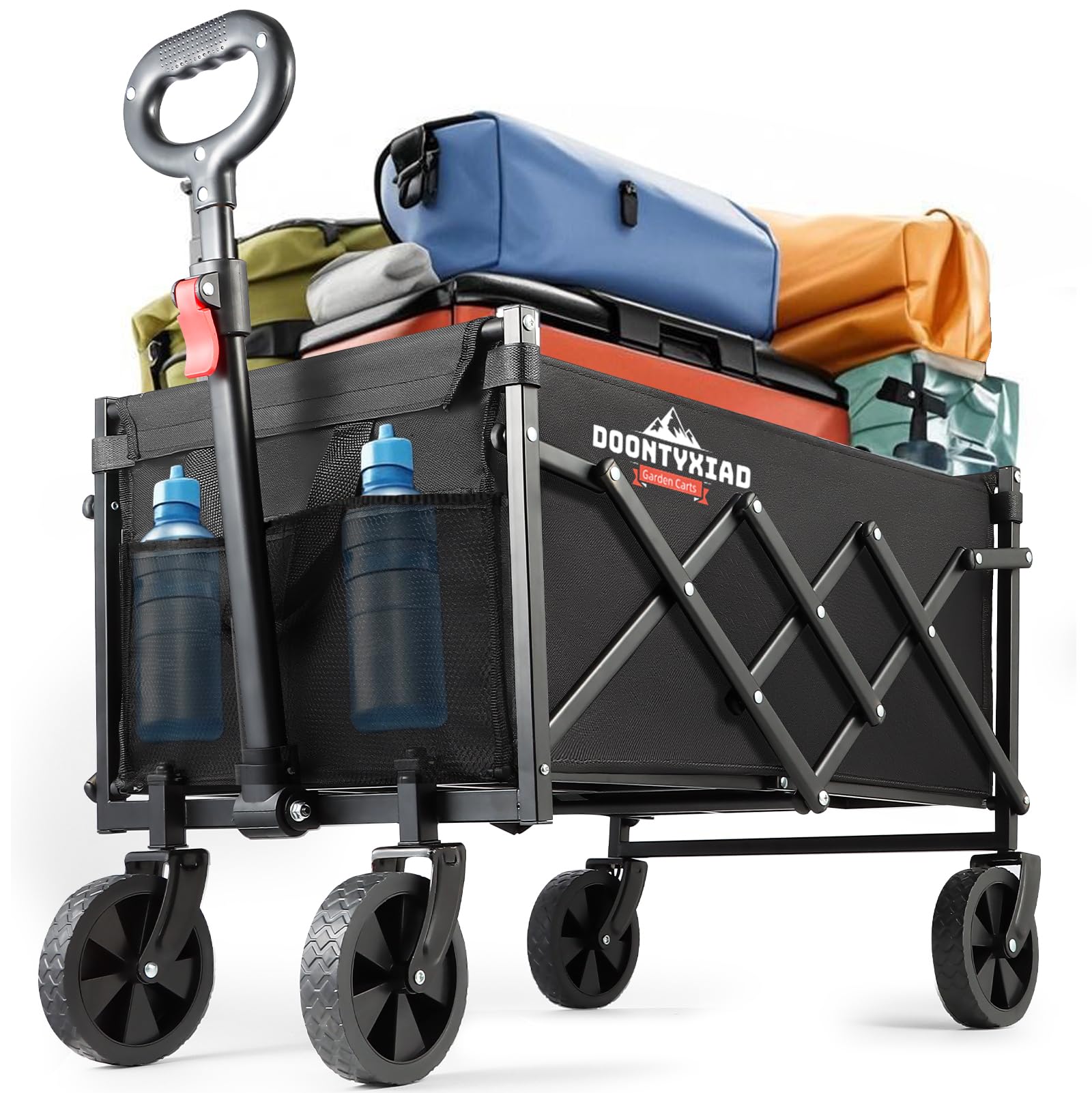 Photo 1 of ***MISSING HARDWARE***Collapsible Wagon, 360lbs Load Capacity, Small Wagon carts Foldable with Wheels, Heavy-Duty Steel Frame, 600D Oxford Fabric, Ergonomic Handle, Wear-Resistant, Perfect for Outdoor, Garden, Grocery