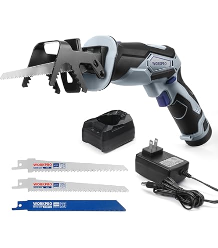 Power Saw Cordless Electric Reciprocating Saw Garden 4 Blades Wood Cutting Pruning Saw UK Cordless Reciprocating Saw