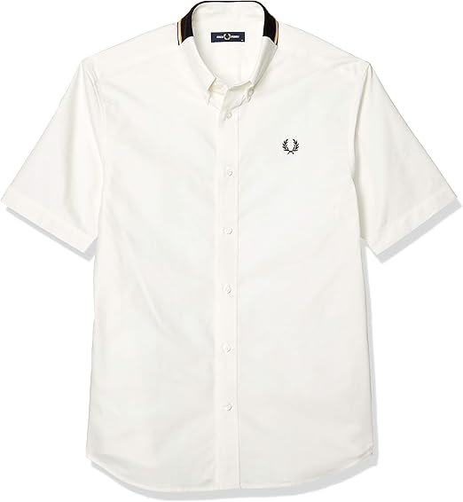 Amazon フレッドペリー 半袖シャツ Flat Knit Collar Shirt M8576 メンズ 129 Snow White Uk S 日本サイズm相当 シャツ 通販