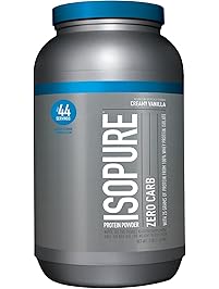 Isopure Zero Carb Protein Powder, 100% Whey Protein Isolate, Flavor: Creamy Vanilla, 3 Pounds (Packaging May Vary)
