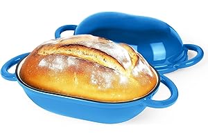Slingcy 2qt Dutch Oven with Lid Enameled Cast Iron Sourdough Bread Pan for Baking Non Stick Single with Loop Handles for Fami