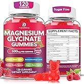 Magnesium Glycinate Gummies 600 mg - Sugar Free Magnesium Potassium Supplement with Magnesium Malate Vitamin D₃, B₆ & CoQ10 for Adults & Kids, Sleep, Relaxation, Body Support, 120 Gummies