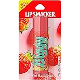 Lip Smacker Biggy Lip Balm, Nostalgic Flavor, Ultra-Moisturizing &amp; Hydrating, Clear Glossy Finish, Fun &amp; Collectible Gift for All Ages - Strawberry