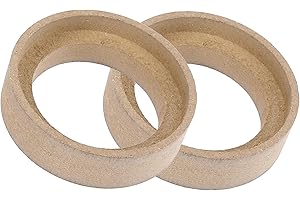 Motoforti Universal Speaker Spacer Adapter, Subwoofer Mounting Spacer, 50mm ID, Wood, Beige, 2pcs