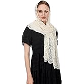 Wgior Rectangular Chapel Veil Scarf Catholic Church Veils Mantilla Wrap Shawl Mass Head Covering