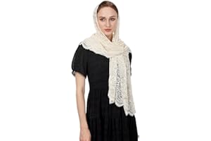 Wgior Rectangular Chapel Veil Scarf Catholic Church Veils Mantilla Wrap Shawl Mass Head Covering