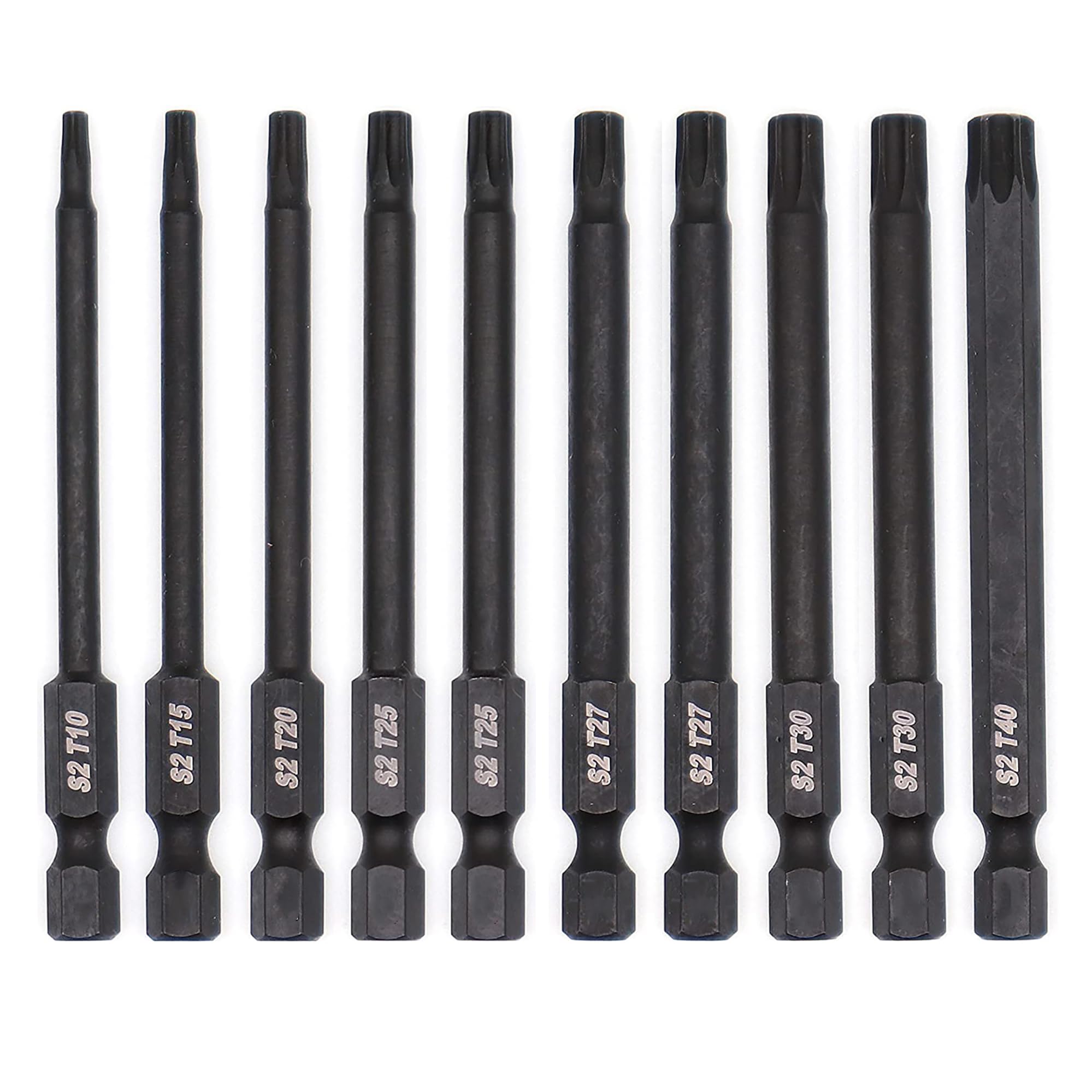 Dekton 10pc 75mm S2 Steel Impact Bits T10-t40- Specifically Designed for Use with Impact Drivers| Forged Tip for Greater Impact Resistance| Torsion Heat-Treated| S2 Grade Steel| High Torque Load Use