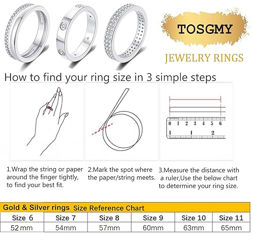 Engagement How To Tell A Female Ring Size TOSGMY Gold Silver Rings