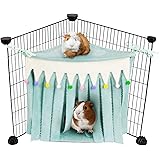 YUEPET Guinea Pig Corner Hideout Warm Bed Fleece Forest Curtain Hideaway for Guineas Ferret Chinchilla Hamster Bunny Squirrel