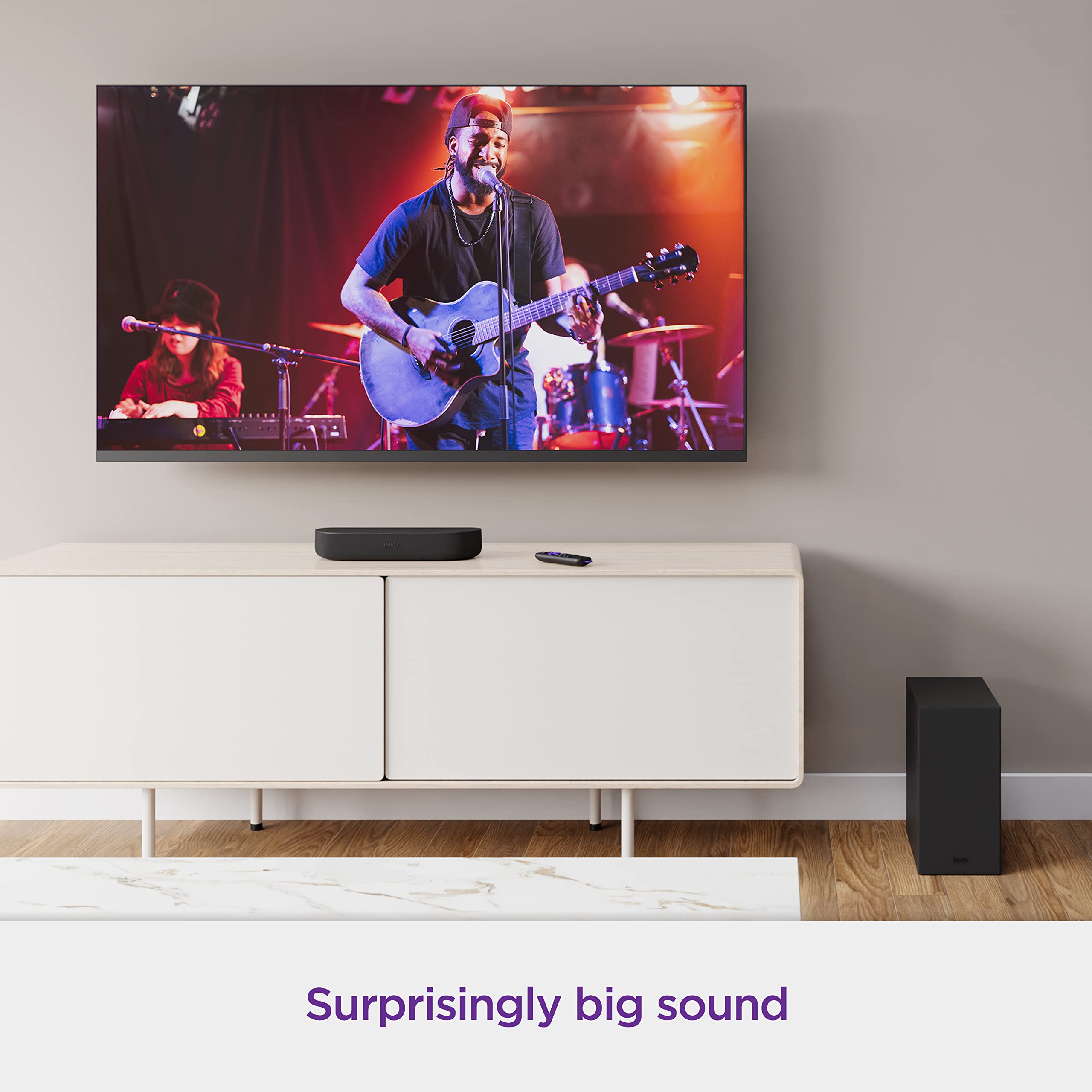 Roku Streambar & Wireless Bass Premium 4K HDR Soundbar with Subwoofer, Voice Remote, Free & Live TV Streaming