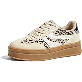 LUCKY STEP Platform Sneakers for Women Fashion Retro Thick Rubber Gum Sole Comfortable Tennis Skate Trainer Classic Walking Shoes Casual Streetwear