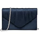 Dasein Women's Evening Bag Pleated Envelope Clutch Handbag Wedding Party Bridal Purse