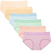 INNERSY Women’s Underwear Cotton Hipster Panties Mid Rise Briefs Tagless Wide Waistband 6 Pack