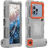 YNVYFI 2026 Underwater Snorkeling Diving Phone Case for Phone 17/16/15/14/13/12Pro Max/Galaxy S25/S24/S23.(50ft/15m) Professional Scuba Dive Waterproof Case Underwater Photo Video(Gray)