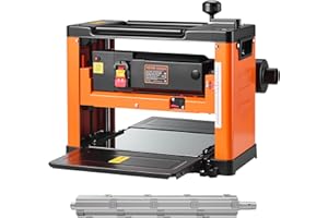 VEVOR Thickness Planer, 13-Inch Width Worktable, Woodworking Power Benchtop Planer, Spiral-Style Cutterhead with 24 Inserts, 