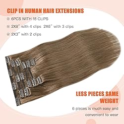 UGOTRAYS Clip in Hair Extensions Real Human Hair