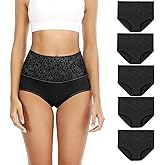 Senllori Women Cotton Underwear High Waist Panties Ladies Panty Plus Size Briefs Multipack