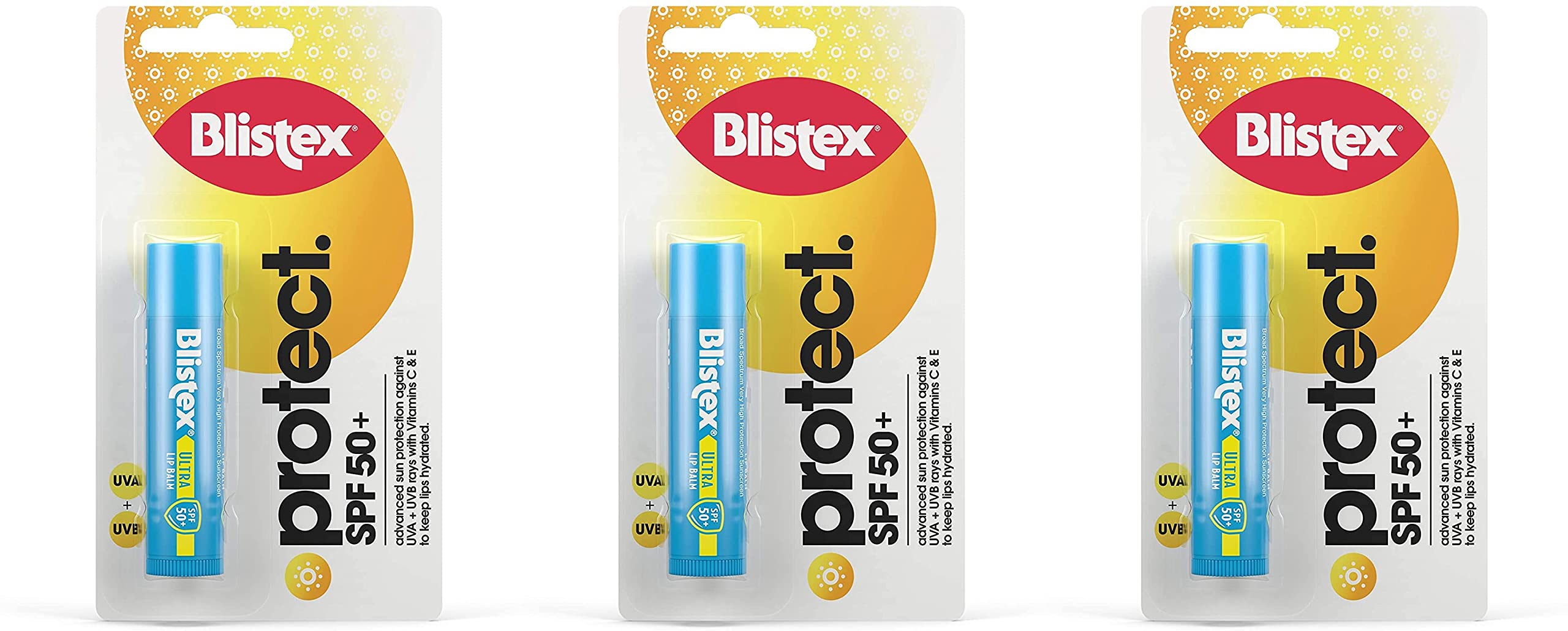 Blistex Ultra Lip Balm with SPF 50 Plus Lip Protection from UVA and UVB Rays, 4.25 g (3 Pack)