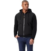 BASS OUTDOOR Men's Full Zipper Front Water Resistant Hooded Sweater With Drawstring and Kangaroo Pockets Standard