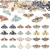 Assorted Butterfly Bee Enamel Alloy Charms Gold Insect Pendants Flower Garden Honeybee Cute Elf Butterfly Bee Charms for DIY Necklace Bracelet Earring Jewelry Making Home Christmas Party Decor