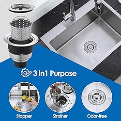 ROVOGO 3-1/2 inch Kitchen Sink Drain Assembly with
