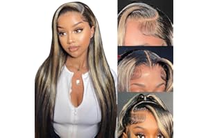 EAGERA 1B/27 Highlight Blonde Lace Front Wig Human Hair 13x4 Balayage Wig Human Hair for Women Human Hair Black and Blonde Lace Front Wigs Human Hair Pre Plucked Baby Hair 200% Density 26inch