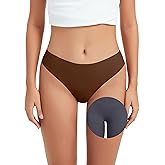 OVRUNS Camel Toe Underwear Thong for Women 3 Pack Cameltoe Proof Concealer Thongs No Show Panties Seamless Workout Underwear