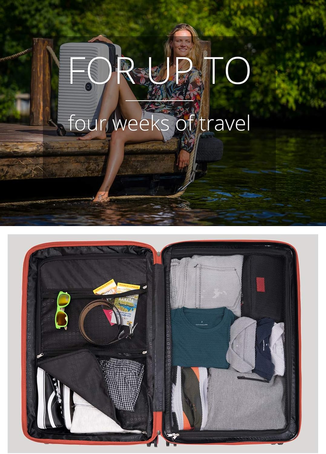 Hauptstadtkoffer Mitte - Large Hard-Shell Suitcase, TSA, 4 Wheels, Check-in Luggage with 8 cm Volume Expansion, 77cm, 130 liters, Coral - Image 4