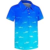 Boys Polo Shirts Hawaiian Golf Collared for Kids Boys Short Sleeve School Uniform Youth Performance Tops 5-14 Years