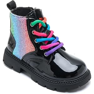 Daclay Toddler Boys Girls Side Zipper Boots Kids Work Boots Winter Snow Boot Hiking Outdoor Shoes Hook & Loop