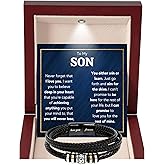 To My Son Bracelet Gift From Mom & Dad | Gifts for Son, Teen Boys for Birthday, Graduation, Christmas & Easter | Beautiful Cuban Cross Bracelet with Heartfelt Message Card & Gift Box