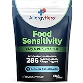 AllergyHero Comprehensive Food Sensitivity Test Kit for Adults & Kids – Easy At-Home Use, Evaluates 286 Foods & Beverages and Identifies Dietary Triggers, Helps with Precise Dietary Choices & Wellness