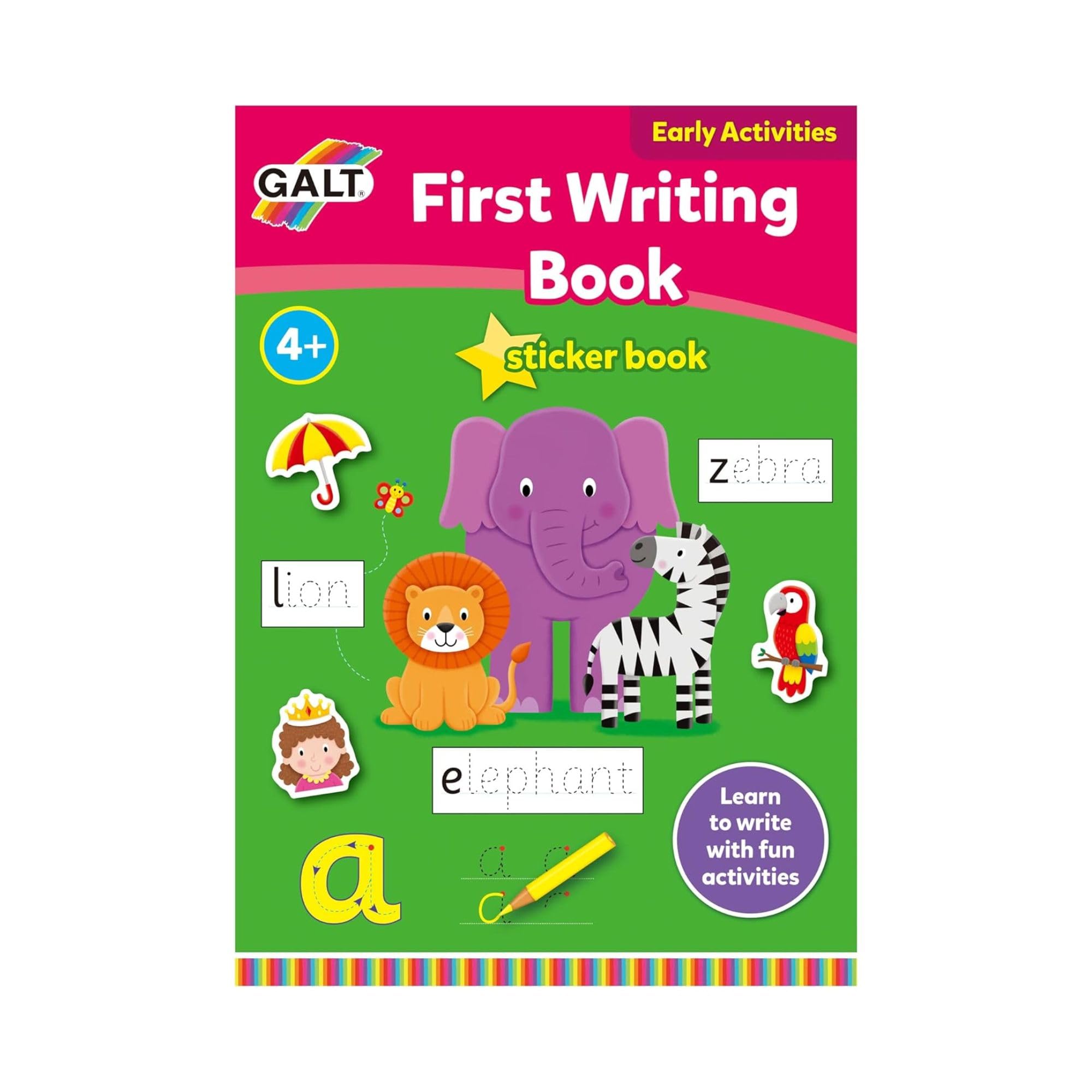 Galt Toys, Early Activities - First Writing Book, Home Learning Activity and Sticker Book, Ages 3 Years Plus