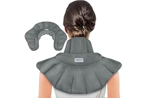 REVIX Microwave Heating Pad for Neck Shoulders with Moist Heat, Heated Neck Wrap for Muscle Tension and Discomfort, Weighted 
