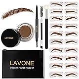 LAVONE Eyebrow Stamp Stencil Kit for Eyebrows, Brow