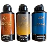 Bath &amp; Body Works The Men's Shop Body Spray - Pack of 3 (Mahogany Teakwood, After Dark, Ocean)