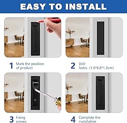 HOMOTEK Recessed Pocket Door Pull Handle, Edge