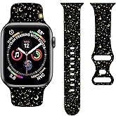 Sport Watch Bands Compatible with Apple Watch Band 38mm 40mm 41mm for Women Men, Adjustable Soft Silicone Replacement Smartwatch Wristband for iWatch Series 7 6 5 4 3 2 1 SE(daih)