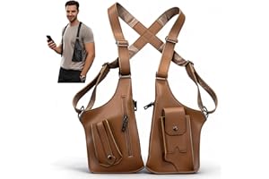 BIFENGSHUNCAI Double Shoulder Armpit Bag for Men, Anti-Theft Hidden Adjustable Strap Holster, Water Resistant Crossbody Pack