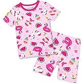 babee Reshinee Bamboo Viscose Toddler Unicorn Mermaid Girls Kids Pajamas Short Sleeve Summer Cool Snug fit Pjs 12M-8Y 2pcs