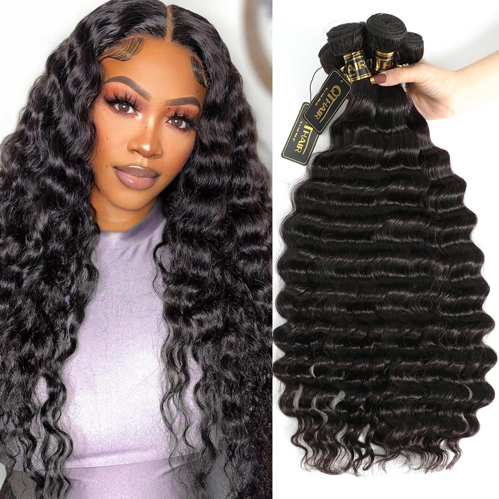 QTHAIR 14A Loose Deep Wave 4 Bundles Brazilian