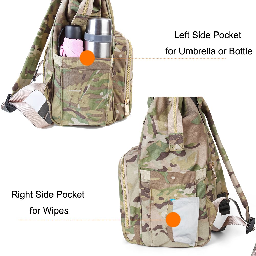 Tactical Backpack Diaper Bag for Women Men Insulated Toddler Camo Travel Backpack