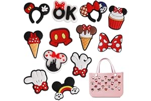 CTOHN Beach Charms for Bogg Bag, Cute Mouse Theme Decoration Charm Accessories for Rubber Tote Handbag Beach Bag
