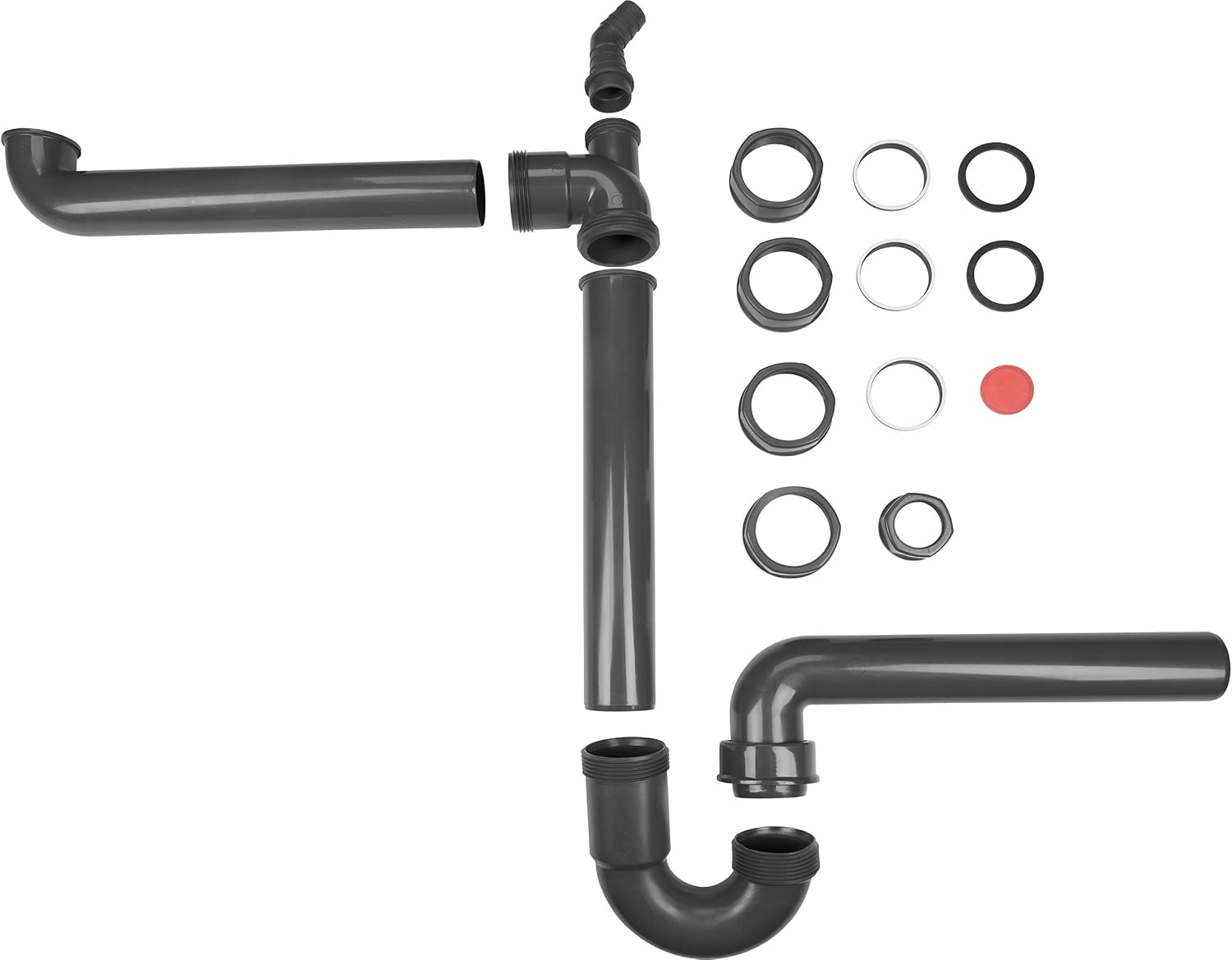 Cornat T353103R Sink Space-Saving Siphon 1 1/2 Inch x 40 mm Sanitary Installation/Recycled/Environmental Protection/Grey - Image 5