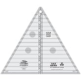 Creative Grids 60 Degree Triangle 8-1/2in Quilt Ruler &ndash; CGRT60 &ndash; Made in USA, 8-1/2in x 10-1/4in, Non-Slip Grip Acrylic Quilting, Sewing, Crafting, Patchwork Ruler &amp; Template