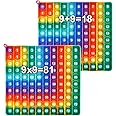 1-9 Addition Chart & 9x9 Multiplication Tables, Right-Angled Rainbow Square 100 Bubbles Math Games Multiplication Games for Multiplication Study Division Learning Math Manipulatives