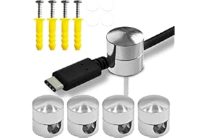 Gold Cord Anchor, Cord Holder for Nightstand, Cable Clips for Phone Charging Wire, Metal Cable Anchors for Desk Outdoor Wall,