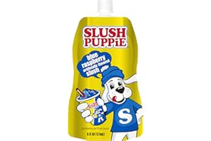 Slush Puppie Blue Raspberry Frozen Fruit Juice 6 fl oz Pouches - Just Freeze & Squeeze for Instant Icee Maker, Great for Birthday Parties, Lunchbox, No Slushy Machine Needed, 12 pack
