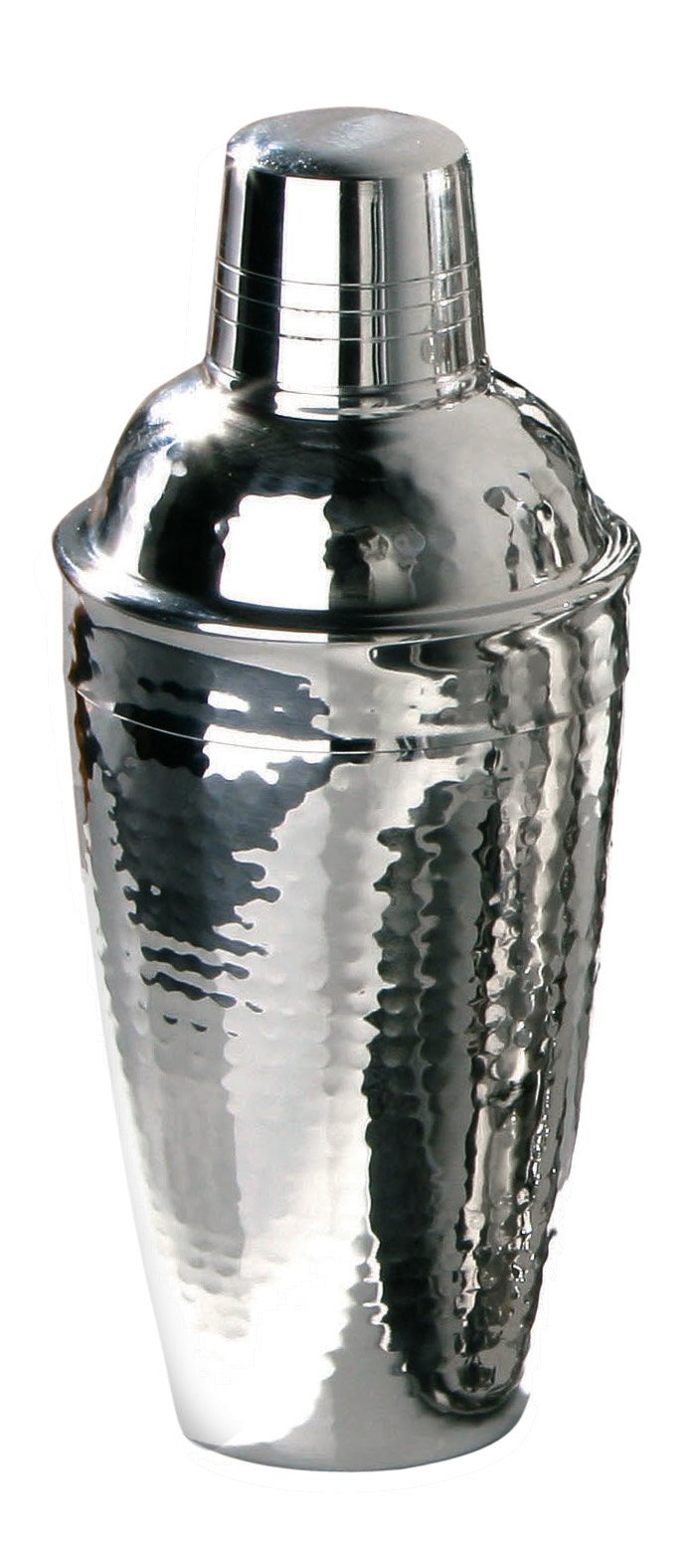 Premier Housewares 508909 Cocktail Shaker, 0.5 L - Hammered Stainless Steel Silver H22 x W9 x D9cm