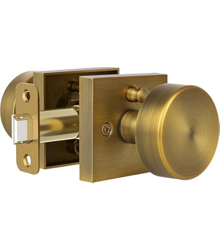 Schlage Champagne Privacy Lever - Satin Nickel With Andover Rose Design For Bed & Bath